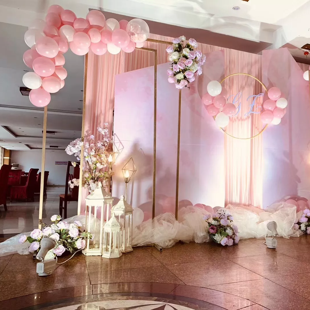 Premium Gold Square Wedding Arch – Adjustable 1-2m Height & Width