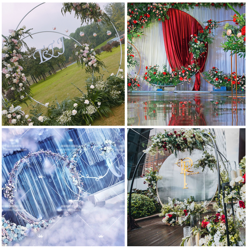 Premium White Wedding Hoop Arch – 2m Metal Backdrop with Base Bags