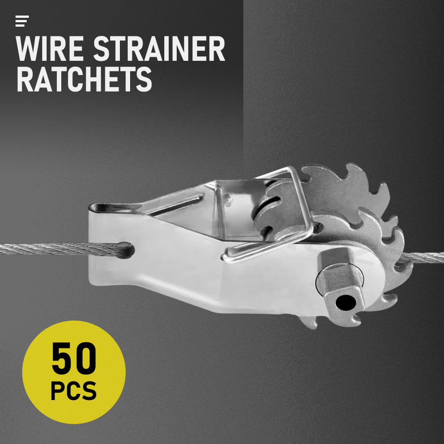 Premium Inline Wire Strainer Ratchet Tensioners – 50 Pack