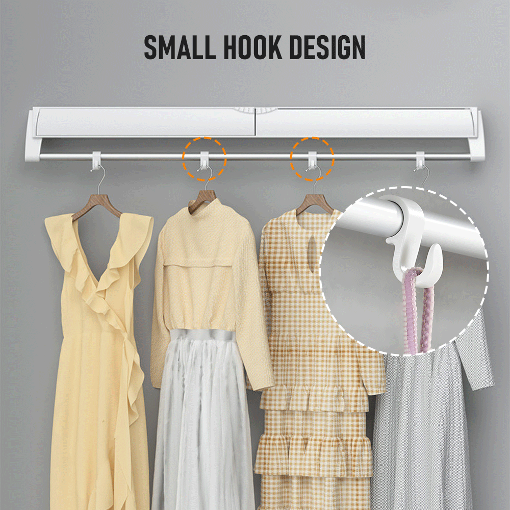 Alston Wall Mounted Drying Rack – White 12kg with Foldable Rail & Hooks