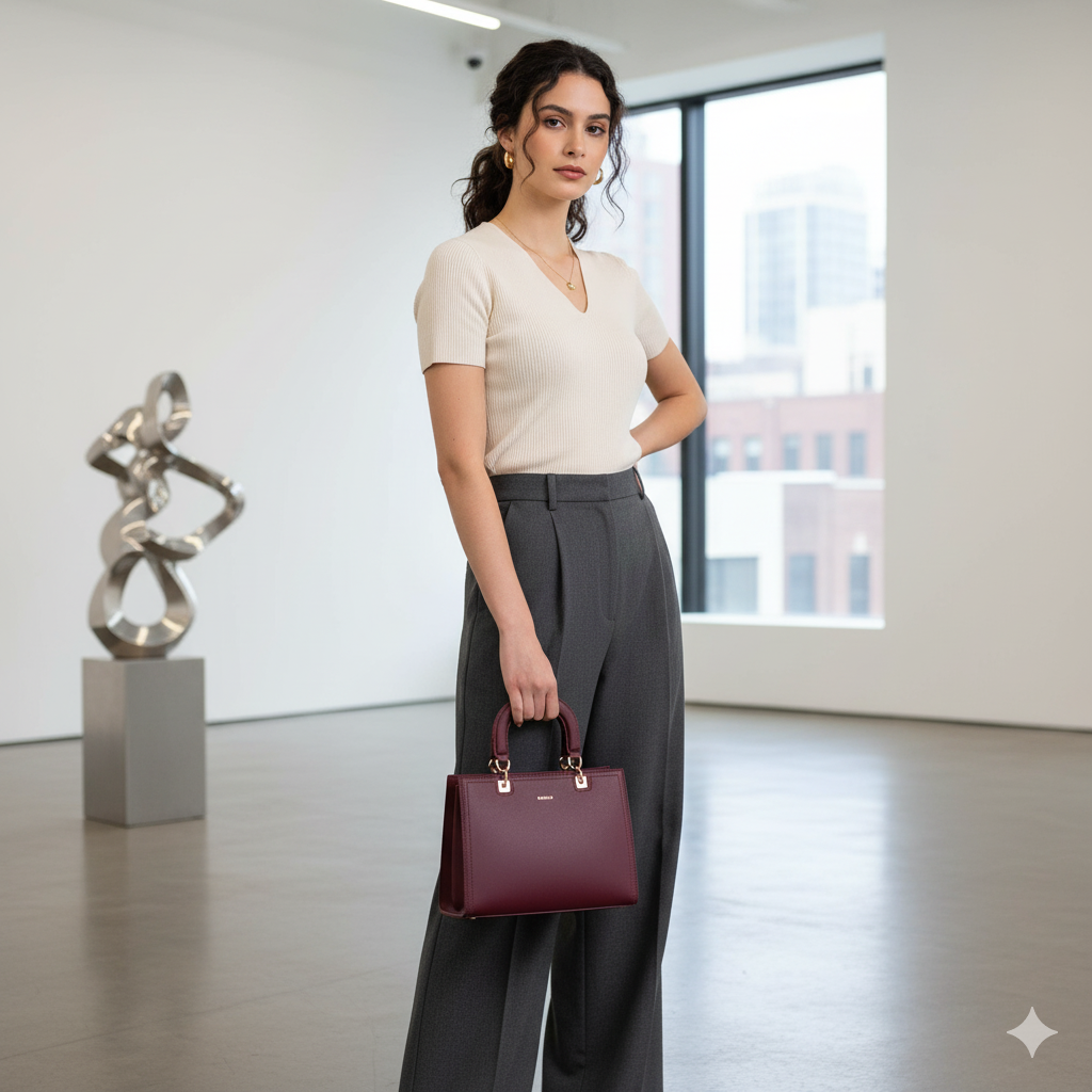 Bagco Valette Leather Satchel-Mud