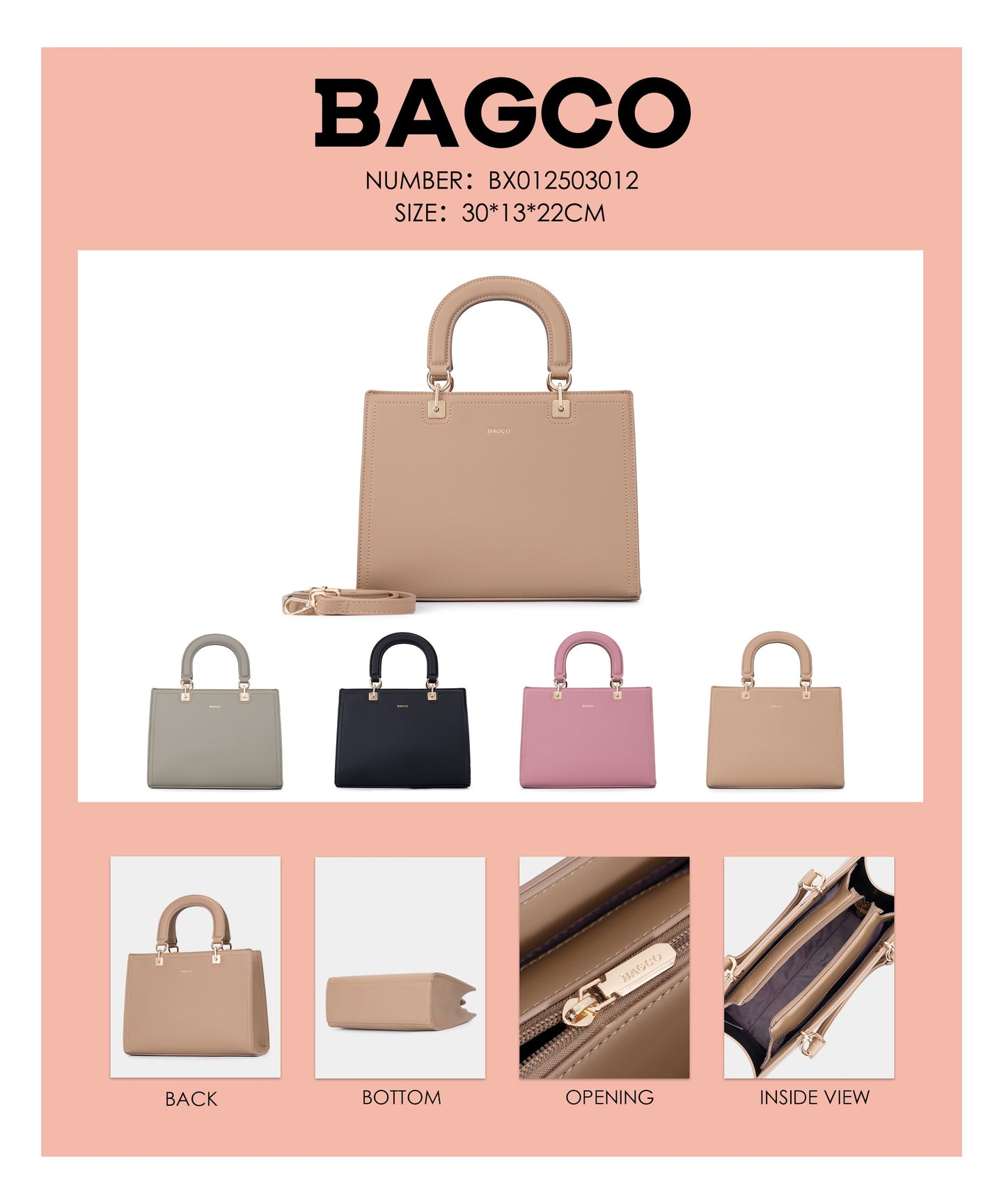 Bagco Valette Leather Satchel-Pink