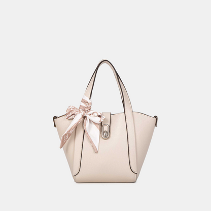 Bagco Noelle Leather Tote-Cream