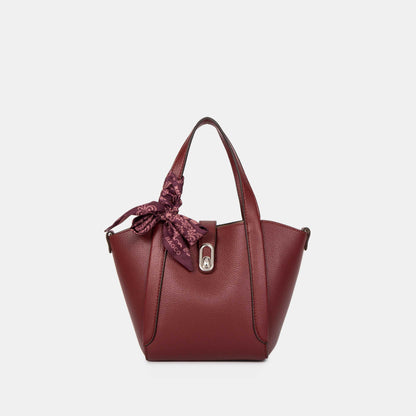 Bagco Noelle Leather Tote-Maroon