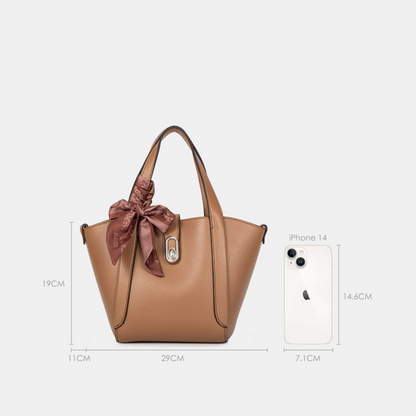 Bagco Noelle Leather Tote-Maroon