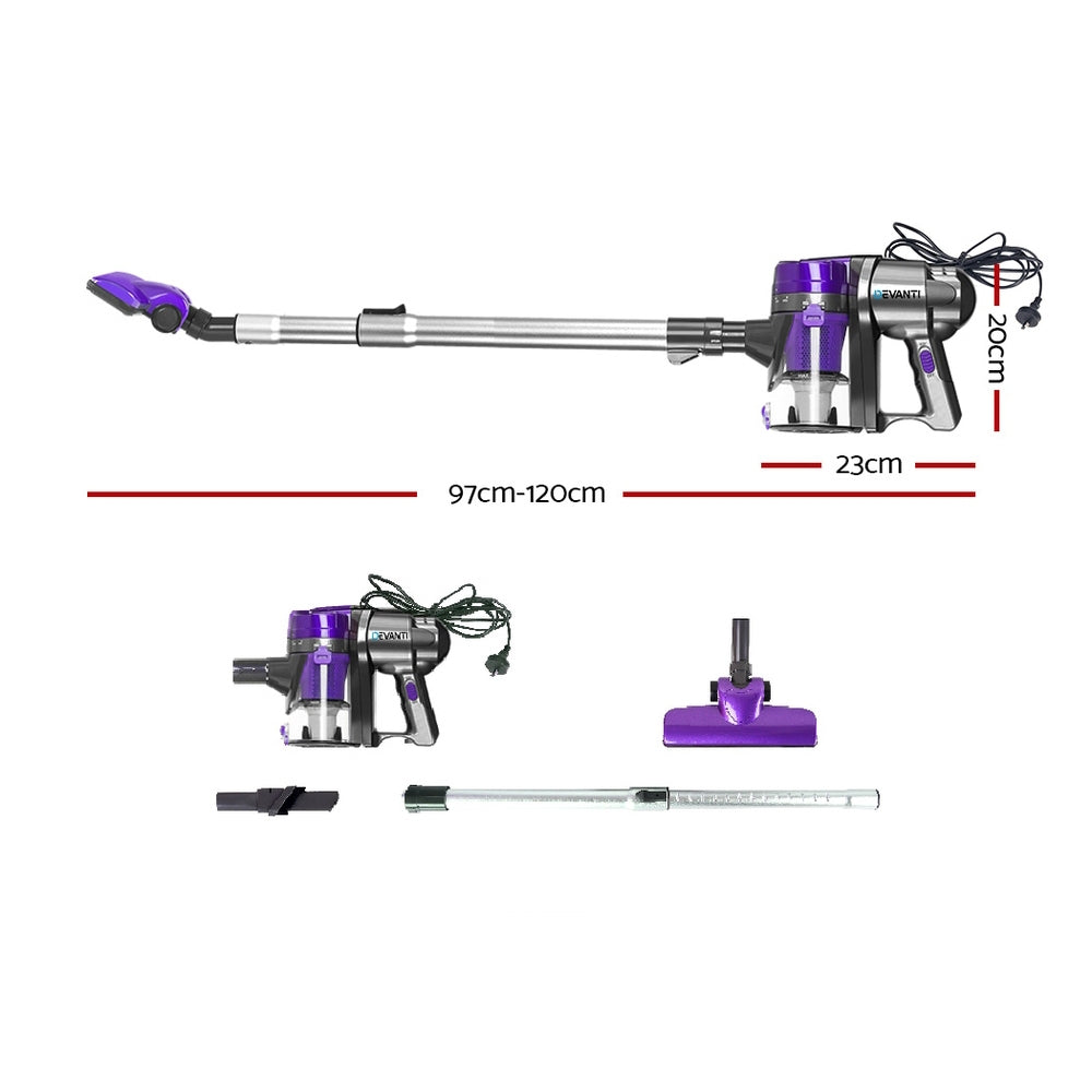 Devanti Stick Vacuum Cleaner Handheld Corded 450W Purple - SuperSaverAU - view 2