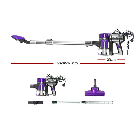 Devanti Stick Vacuum Cleaner Handheld Corded 450W Purple - SuperSaverAU - view 2