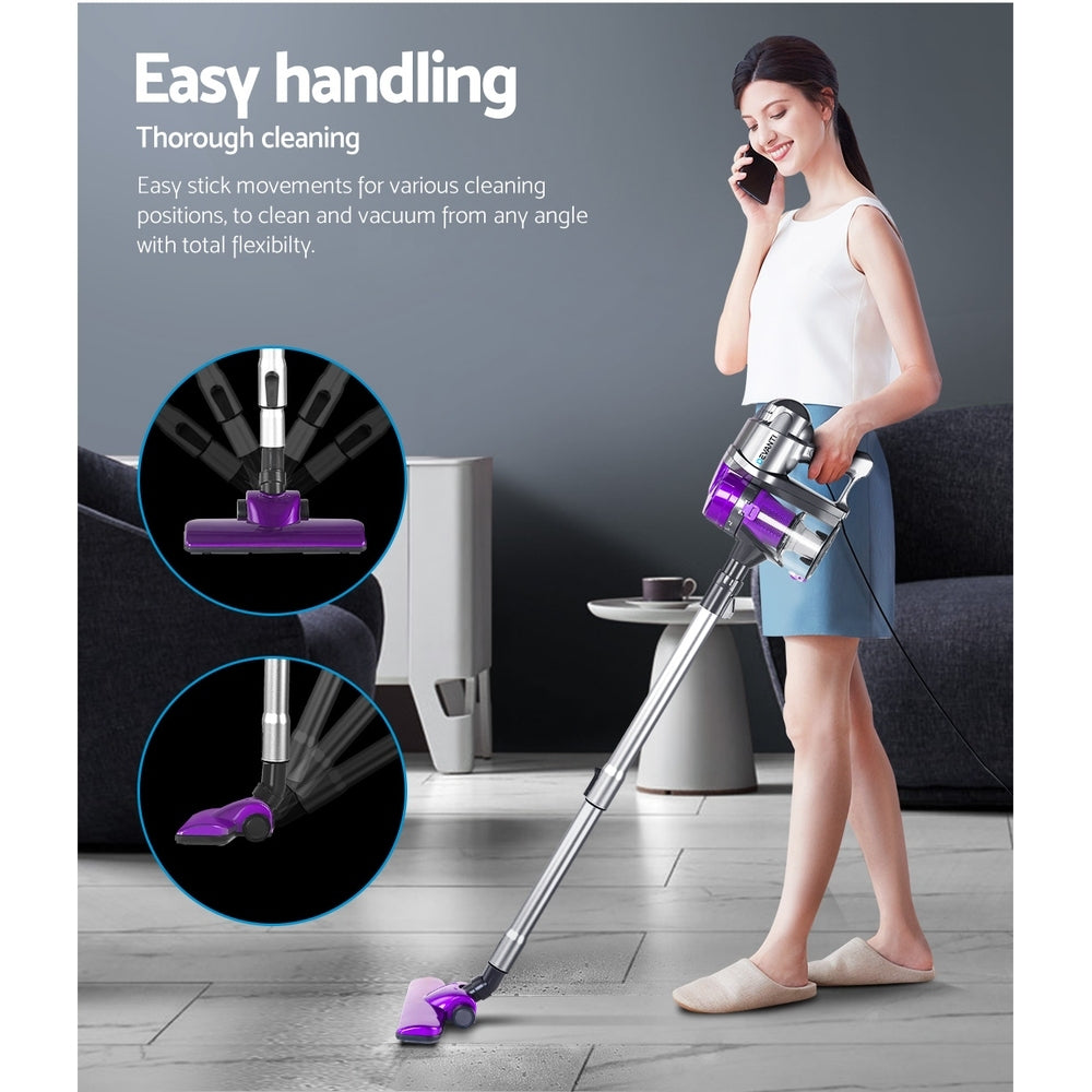 Devanti Stick Vacuum Cleaner Handheld Corded 450W Purple - SuperSaverAU - view 4