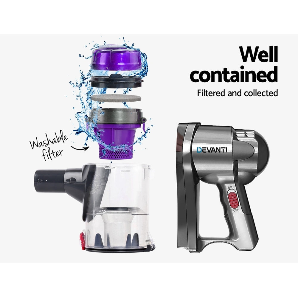 Devanti Stick Vacuum Cleaner Handheld Corded 450W Purple - SuperSaverAU - view 6