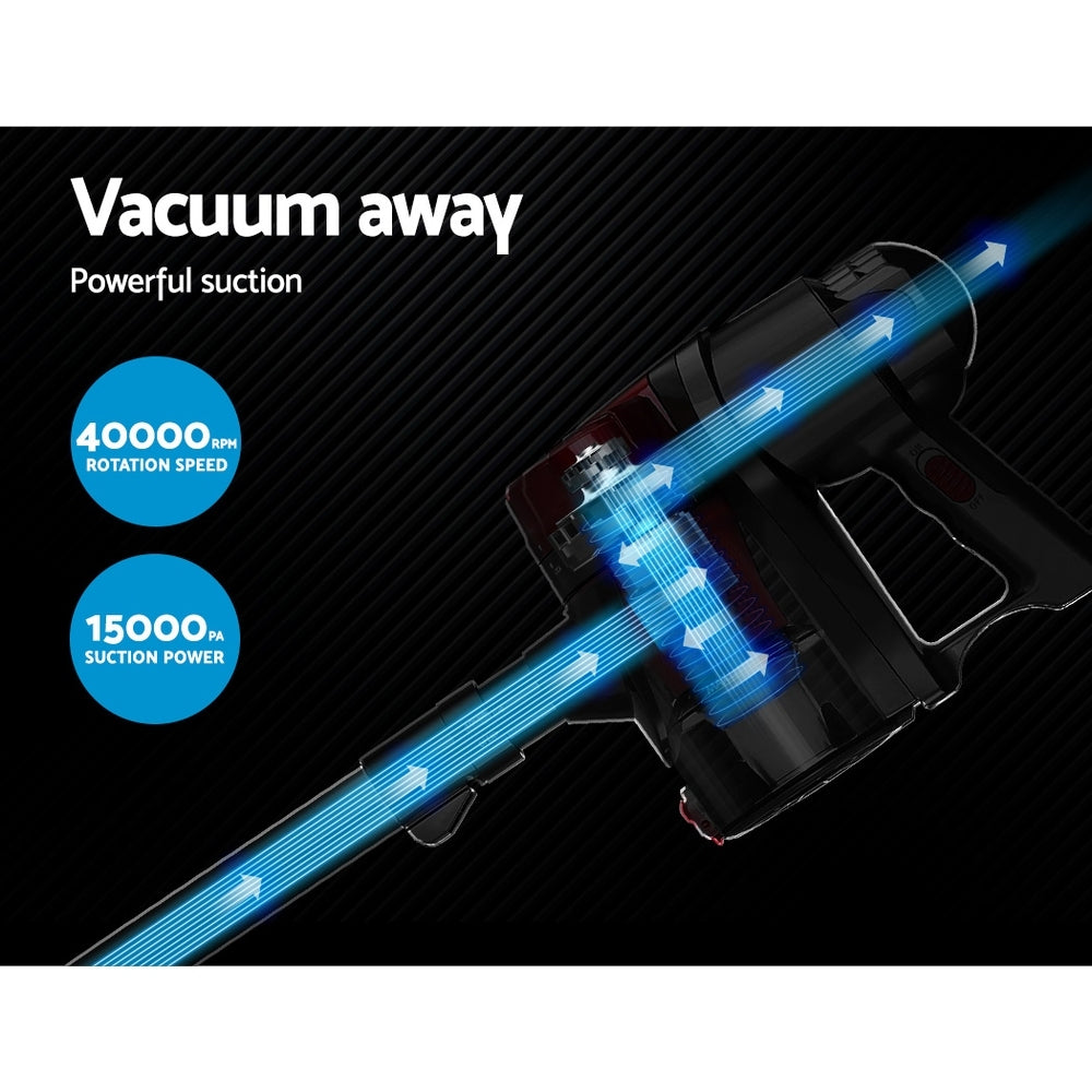 Devanti Stick Vacuum Cleaner Handheld Corded 450W Red - SuperSaverAU - view 3
