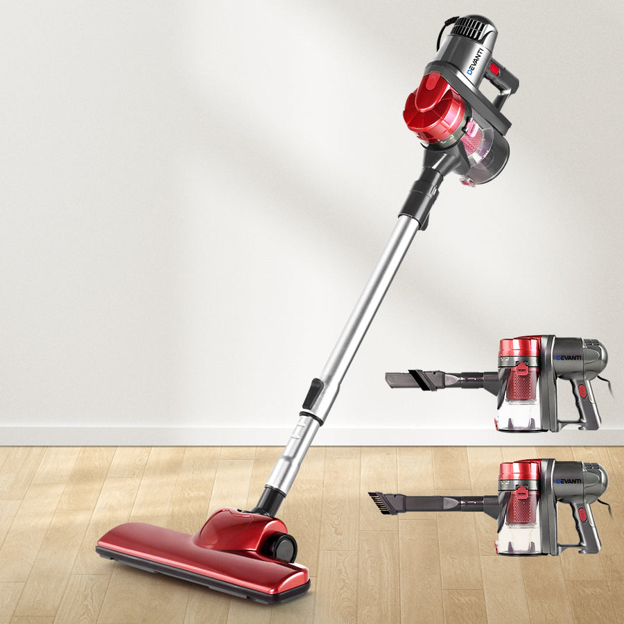 Devanti Stick Vacuum Cleaner Handheld Corded 450W Red - SuperSaverAU - view 1