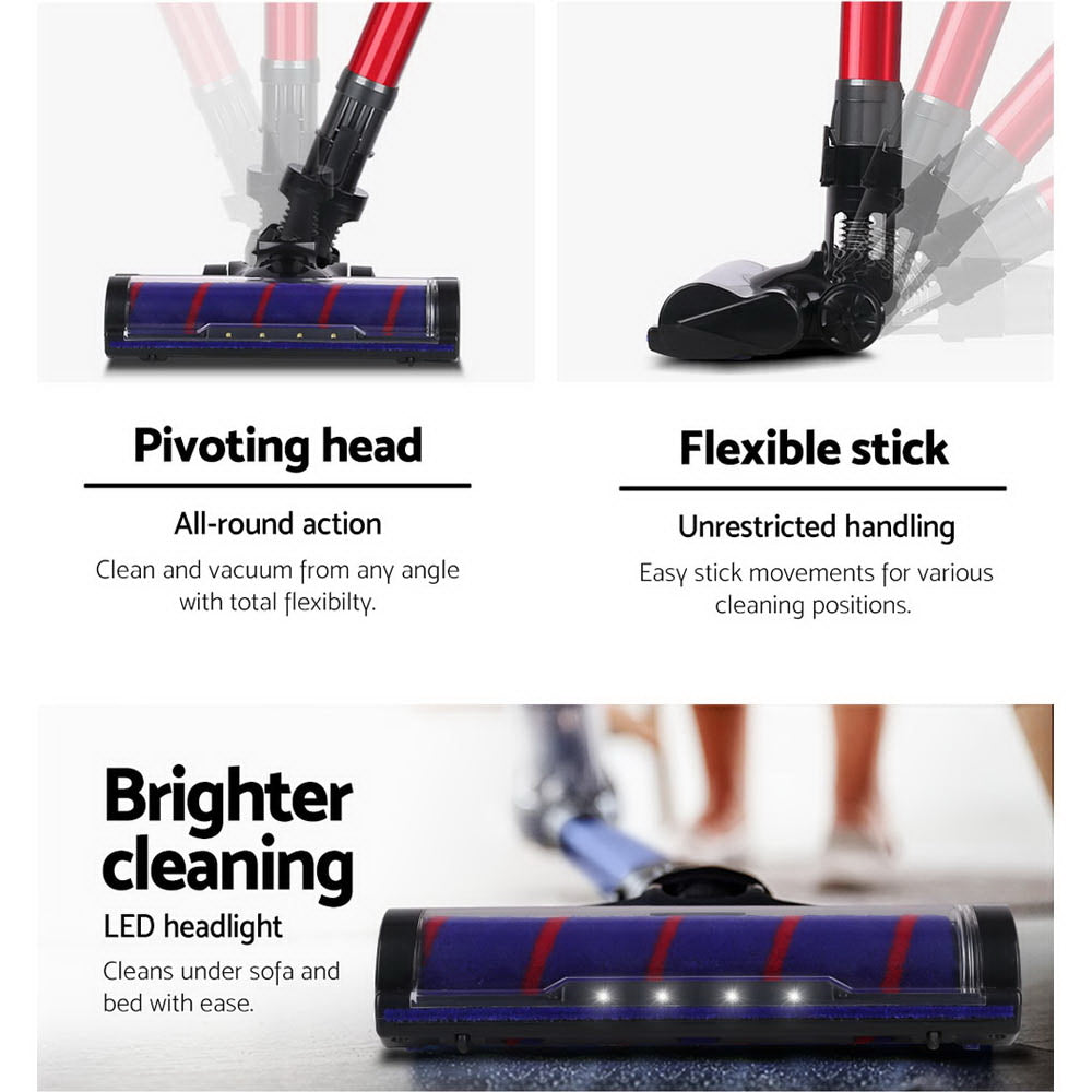 Devanti Stick Vacuum Cleaner Motorised Roller Brush Head - SuperSaverAU - view 7