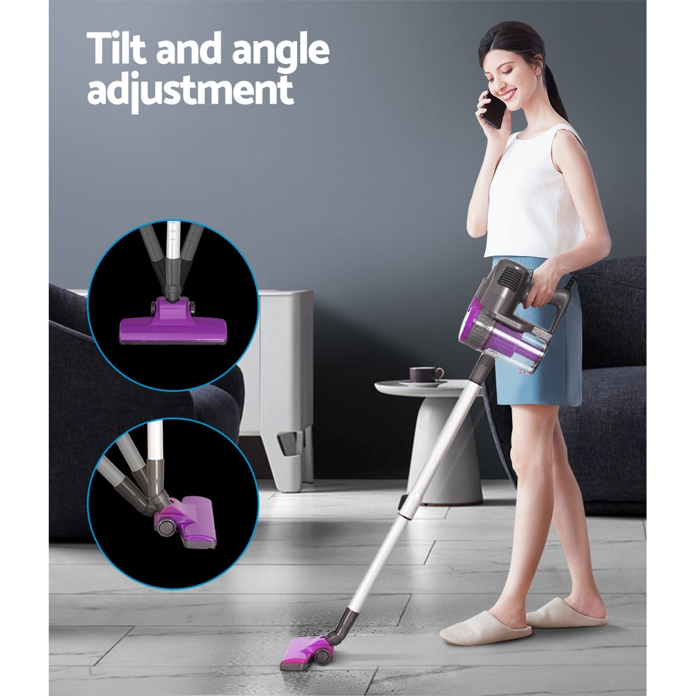 Devanti 500W Bagless Corded Stick Vacuum Cleaner - Purple