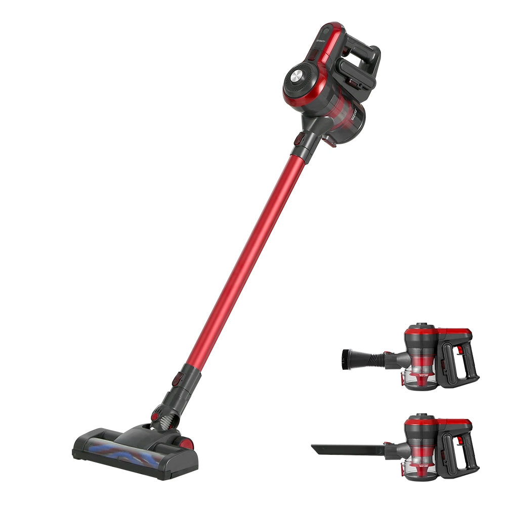 Devanti Stick Vacuum Cleaner Brushless Cordless 250W Red - SuperSaverAU - view 7