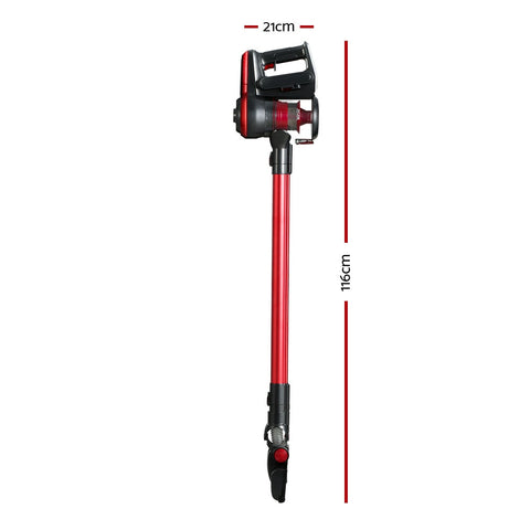 Devanti Stick Vacuum Cleaner Brushless Cordless 250W Red - SuperSaverAU - view 2