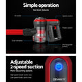 Devanti Stick Vacuum Cleaner Brushless Cordless 250W Red - SuperSaverAU - view 4
