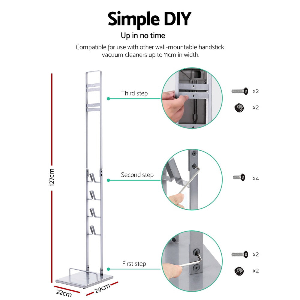 Artiss Freestanding Dyson Vacuum Cleaner Stand for V6 7 8 10 11 Silver - SuperSaverAU - view 2