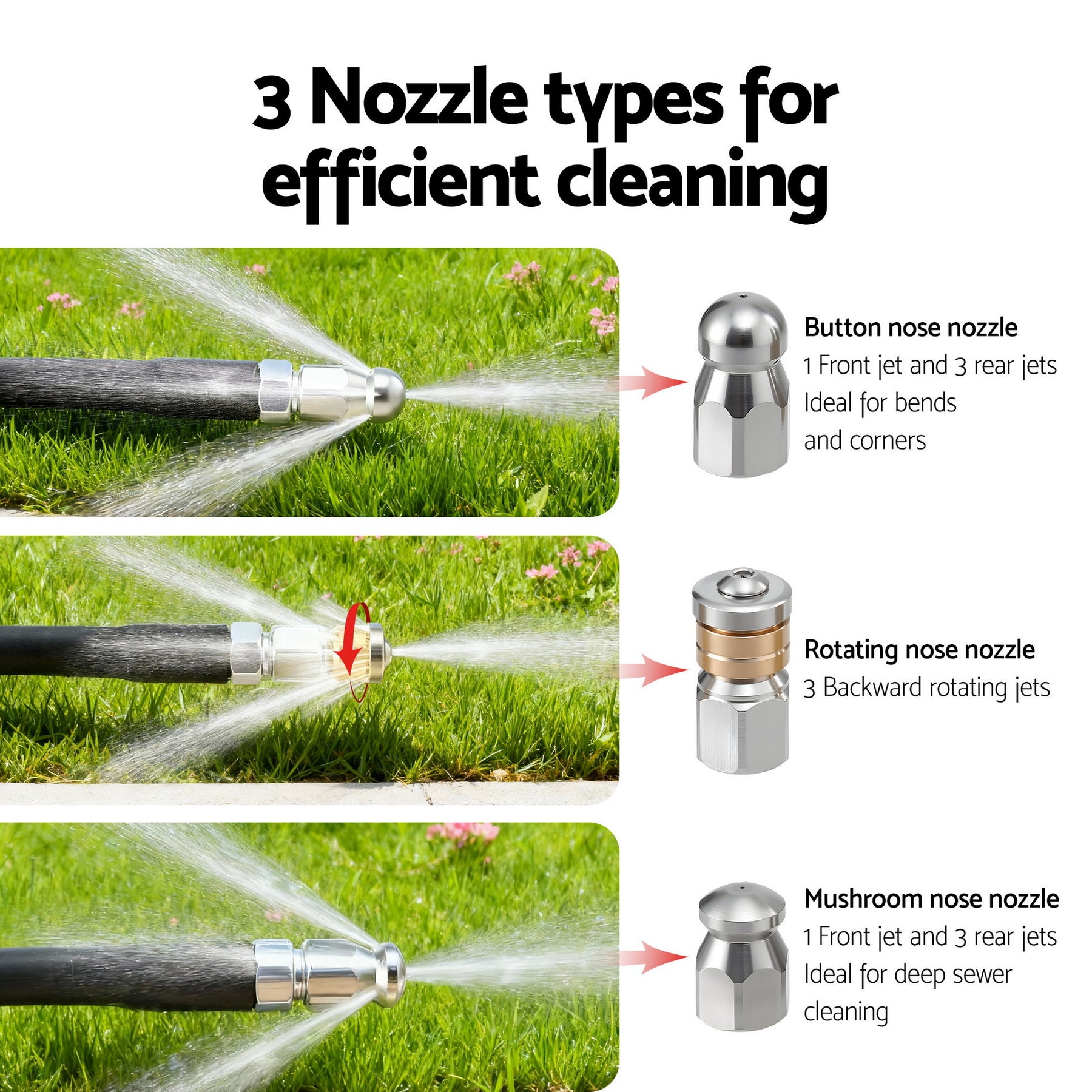 Giantz 30M Sewer Jetting Kit 5800PSI High-Pressure Hose for Drain Cleaning - SuperSaverAU - view 5