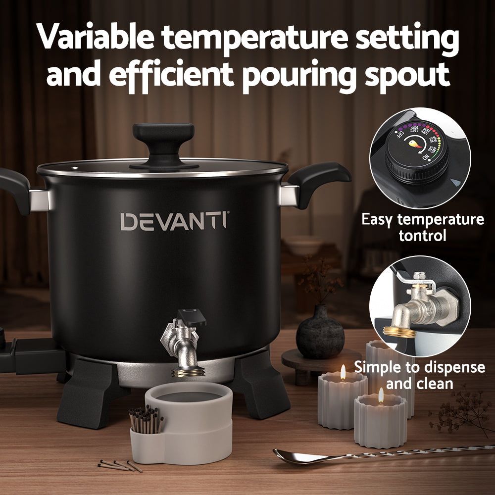 Devanti Wax Melter 5L with 1200W Electric Heating - Black