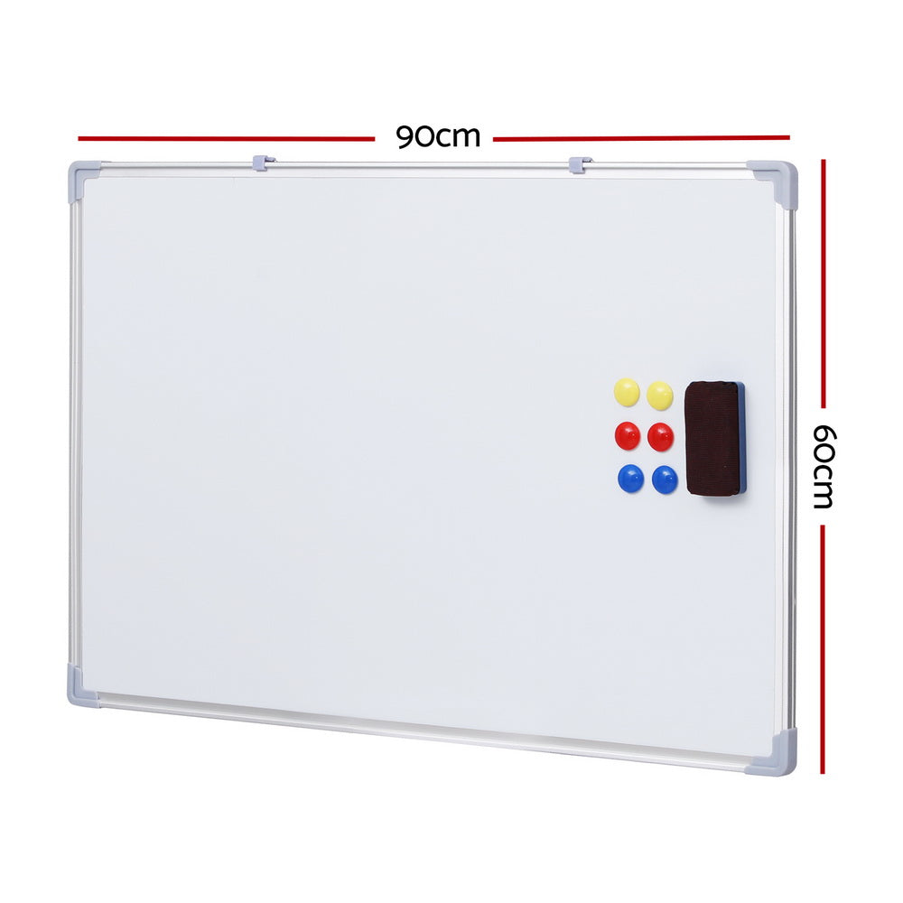 Premium 60x90cm Magnetic Whiteboard Erase Board with Marker Eraser Tray