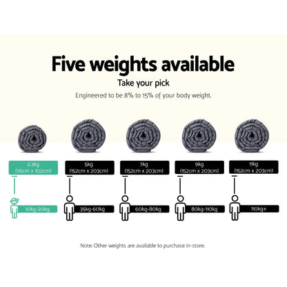 Giselle Bedding Weighted Blanket 2.3KG 76cm x 102cm, 100% Microfibre, DTPS