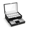 Embellir Black 12 Slot Watch and Jewellery Organiser Box