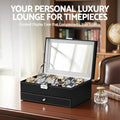 Embellir Black 12 Slot Watch and Jewellery Organiser Box