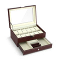 Embellir Brown 12 Slot Watch and Jewellery Organiser Box