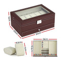 Embellir Brown 12 Slot Watch and Jewellery Organiser Box
