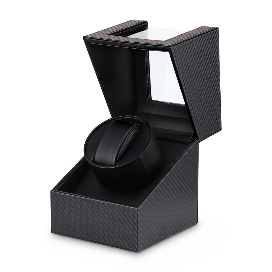 Embellir Black Single Automatic Watch Winder Box Carbon Fibre Style