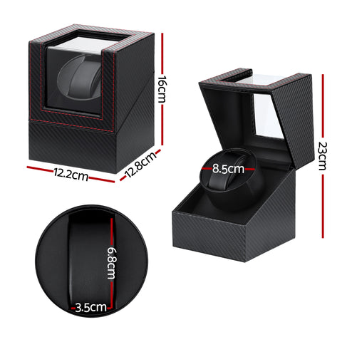 Embellir Black Single Automatic Watch Winder Box Carbon Fibre Style