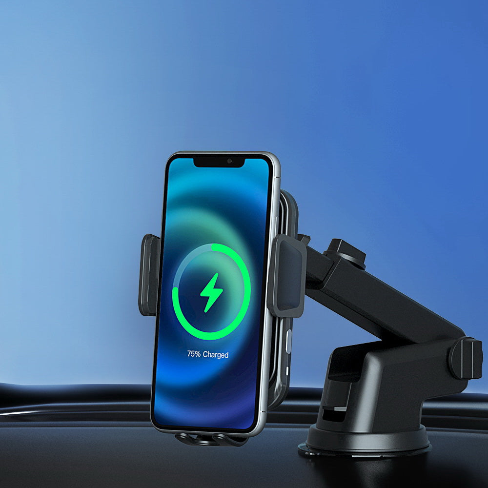 Devanti Wireless Car Charger 15W Fast Charging, Suction Cup & Air Vent Clip, 23x9.5x12cm - SuperSaverAU - view 8