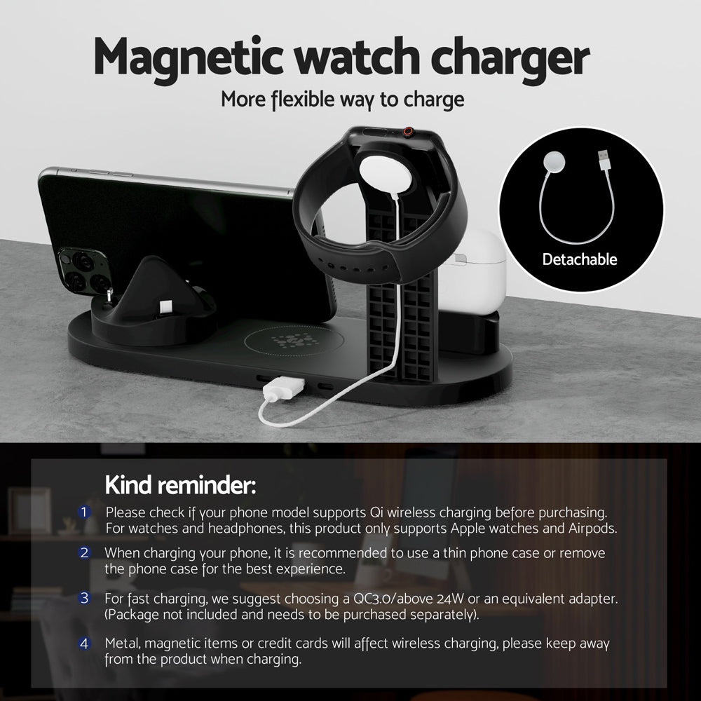 Devanti 4 in 1 Wireless Charger Multi-function Station for Phone Airpod iWatch 15W - SuperSaverAU - view 6