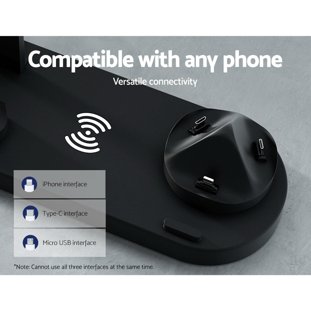 Devanti 4-in-1 Wireless Charger Dock, 10W, 23x9x11cm, Magnetic, Vertical Holder - SuperSaverAU - view 6
