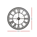 Artiss 60cm Vintage Metal Wall Clock with Large Arabic Numerals, Black - SuperSaverAU - view 2