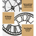 Artiss 60cm Vintage Metal Wall Clock with Large Arabic Numerals, Black - SuperSaverAU - view 4