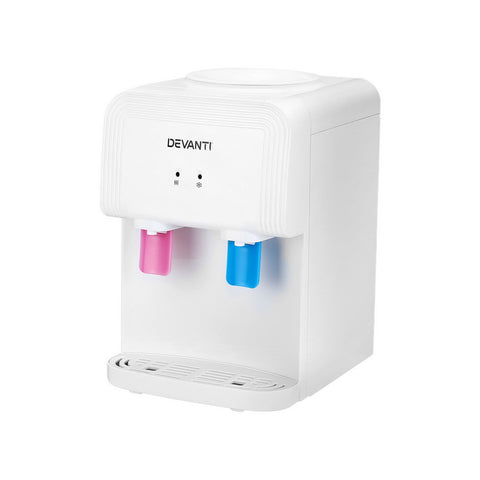 Devanti Water Cooler Dispenser - Bench Top, Hot & Cold, 25cm x 30cm x 38cm, White - SuperSaverAU - view 1