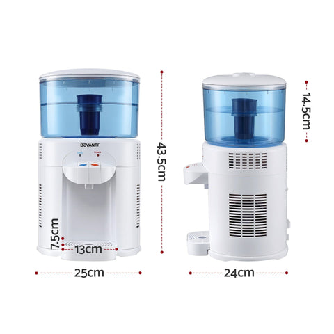Devanti 5L Benchtop Water Cooler Dispenser with Filter - White