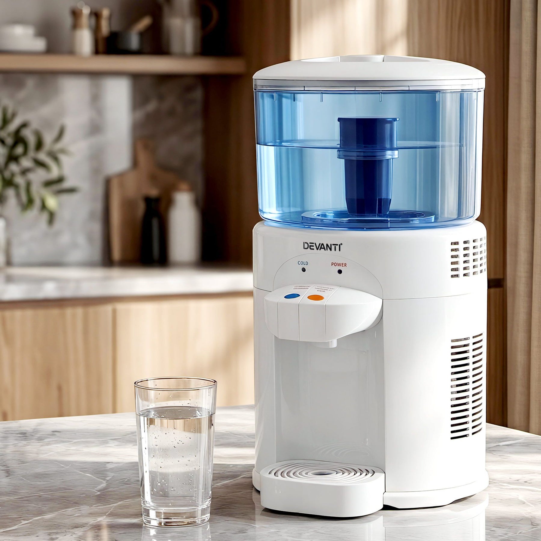 Devanti 5L Benchtop Water Cooler Dispenser with Filter - White