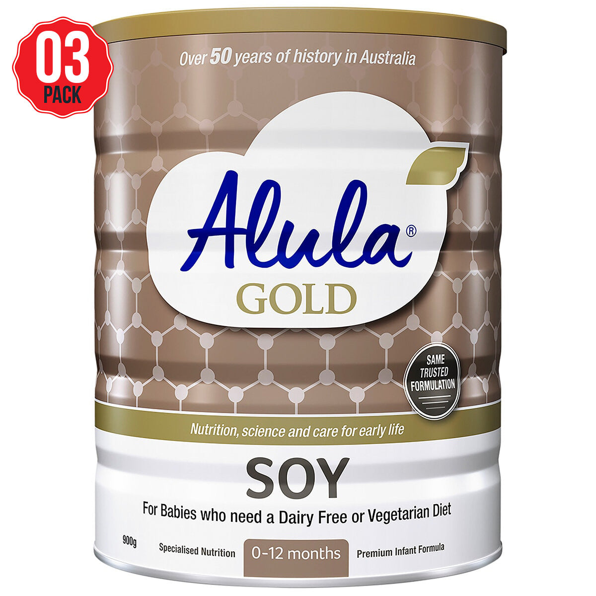 Alula Gold Soy 0-12 Months 3 x 900g