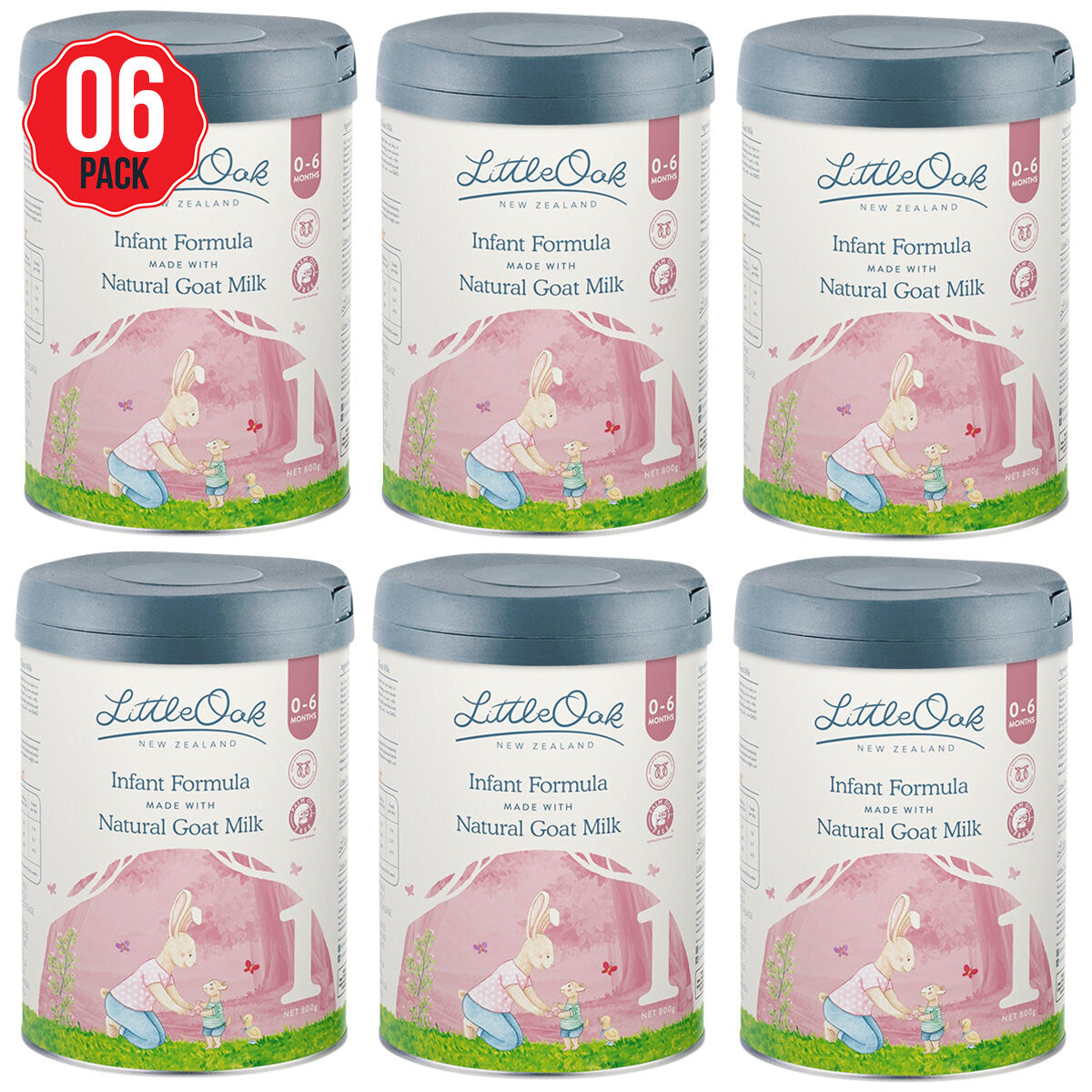 LittleOak Natural Goat Milk Infant Formula Stage 1 6 x 800g