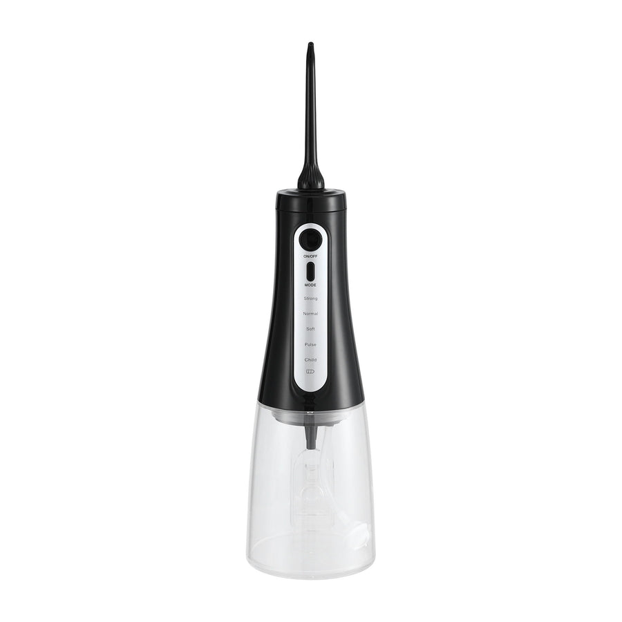 Devanti Black Cordless Water Flosser 350ml with 8 Nozzles and 5 Modes