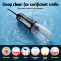 Devanti Black Cordless Water Flosser 350ml with 8 Nozzles and 5 Modes