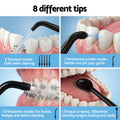 Devanti Black Cordless Water Flosser 350ml with 8 Nozzles and 5 Modes