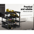 Artiss Wine Rack 12 Bottle Storage Pine Wood Black - SuperSaverAU - view 3