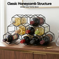 Artiss 12 Slot Metal Wine Rack Black Freestanding Bottle Holder No Assembly