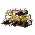 Artiss 12 Slot Metal Wine Rack Black Freestanding Bottle Holder No Assembly
