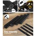 Artiss Black 20 Bottle Wine Rack Pine Wood Steel Storage Display