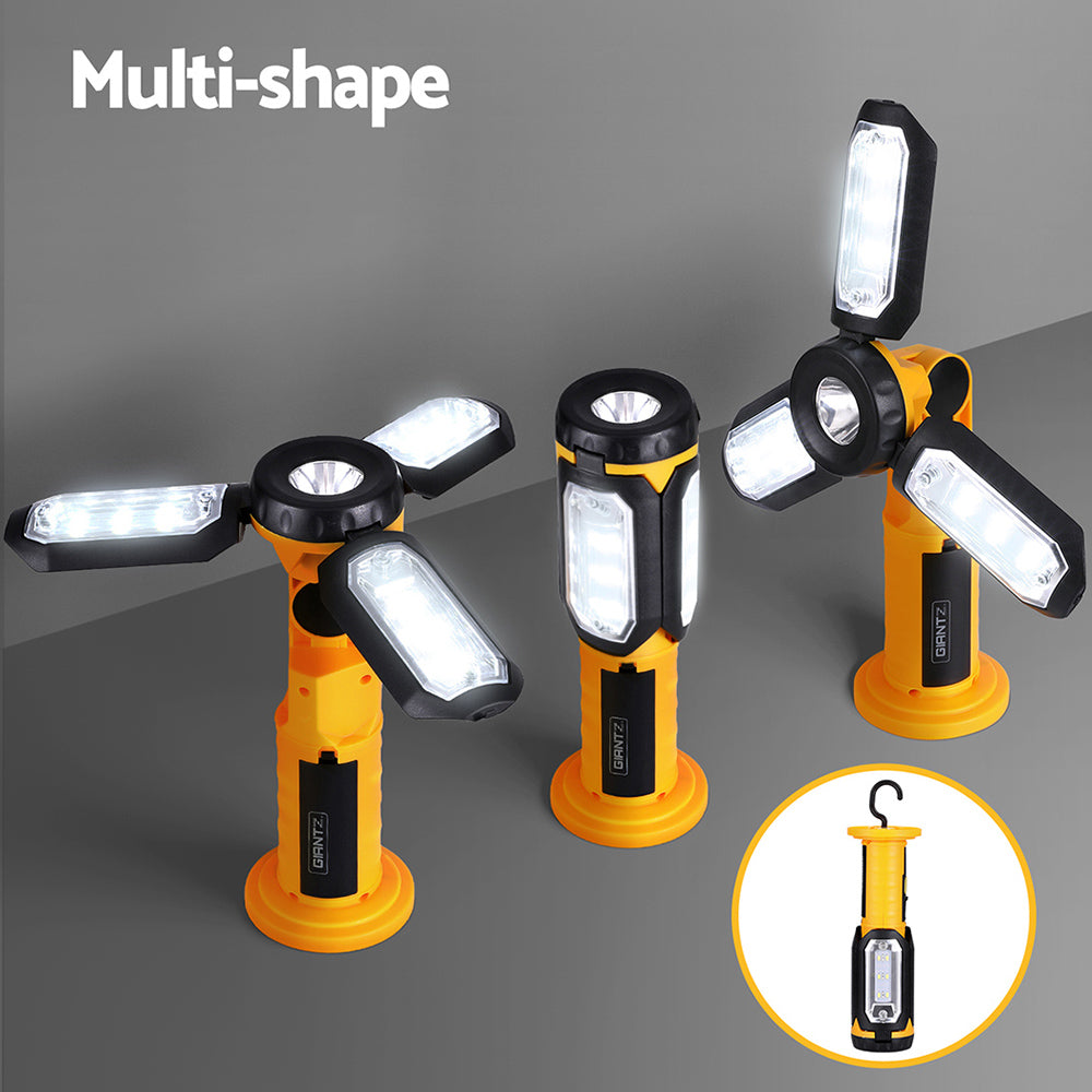 Giantz Work Light Rechargeable USB Cordless LED Lamp Hook Rotation Folding - SuperSaverAU - view 4