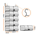 Artiss Stackable Closet Organiser – Black 5 Tier Iron Shelves with Hanging Hooks
